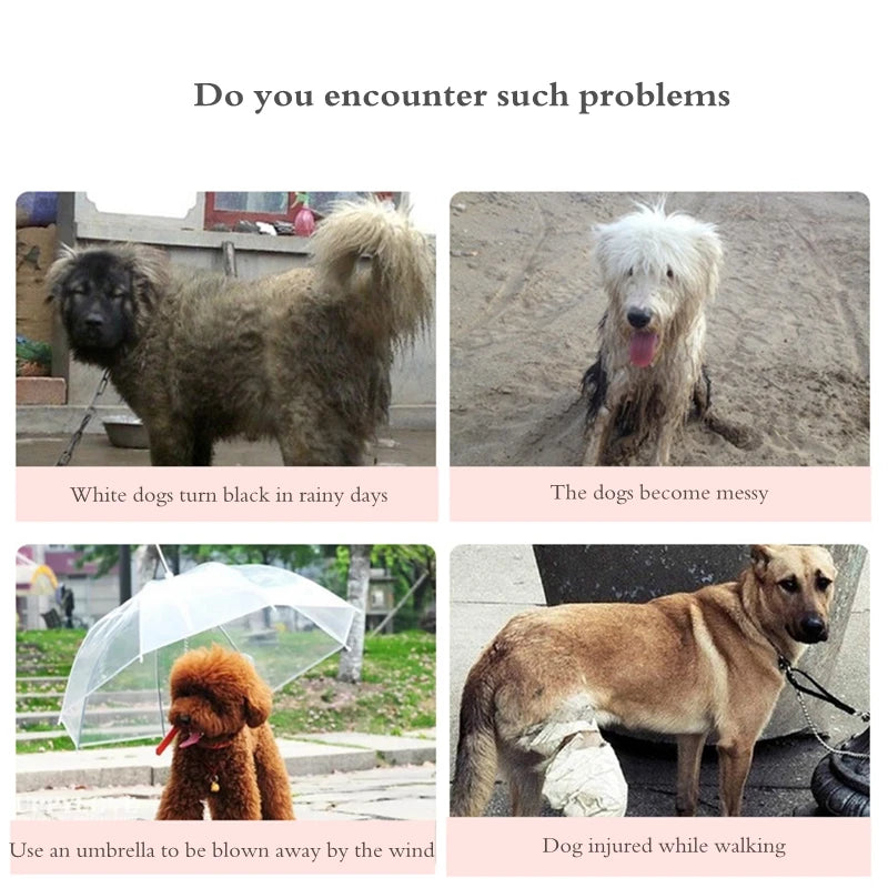 Dog Raincoat Waterproof Hooded Jumpsuit Cloak For Small or Big Dogs