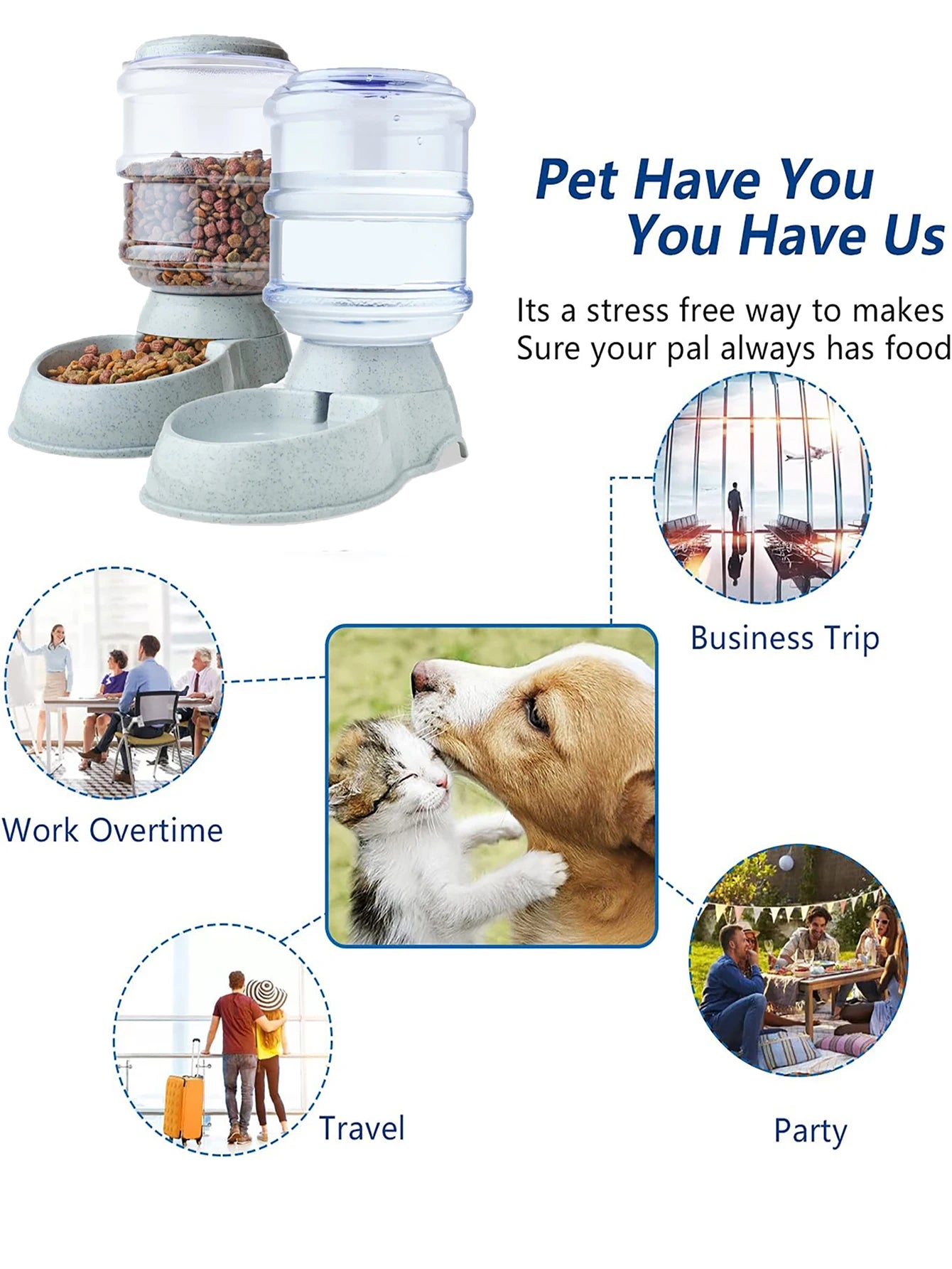 Automatic Water Dispenser Large Capacity Pet Feeder Dog Food, Dog & Cat Feeder, Drinking Bowl