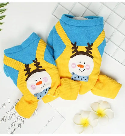 Cat Clothing for Winter Thick Four-legged Coat for Warmth