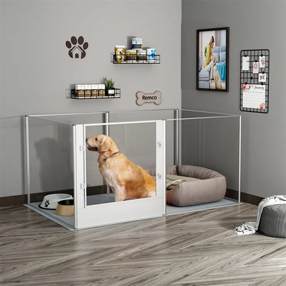 1Pc Large Acrylic Dog Playpen Cage  with Waterproof Fertility Pad