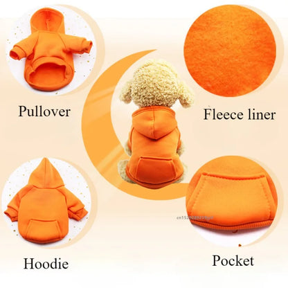 Autumn/Winter Pet Cotton Hooded Sweatshirts for Small Dogs & Cats