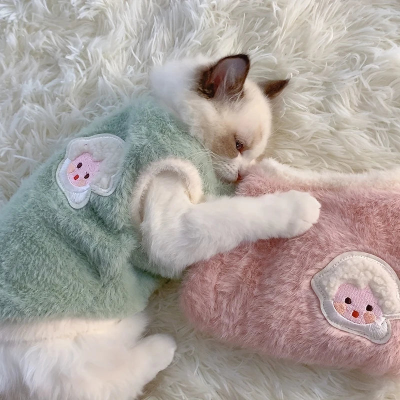 Warm Kitten Clothes for Winter, Sweater Vests