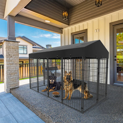 Heavy Duty Kennel, Welded Metal Playpen 64.9”, Large Animal Cage for Outdoor And Indoor Use
