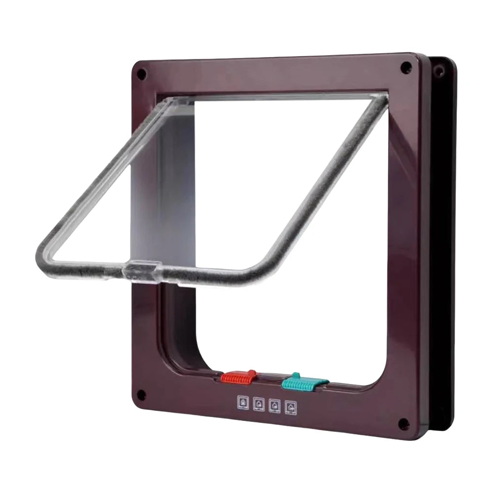 Puppy or Kitten Safety In&out Pet Door with 4 Way Security Lock Dog Cat Flap Door Cat Puppy Safety Gate Pet Doors and Sliding Door