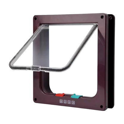 Puppy or Kitten Safety In&out Pet Door with 4 Way Security Lock Dog Cat Flap Door Cat Puppy Safety Gate Pet Doors and Sliding Door