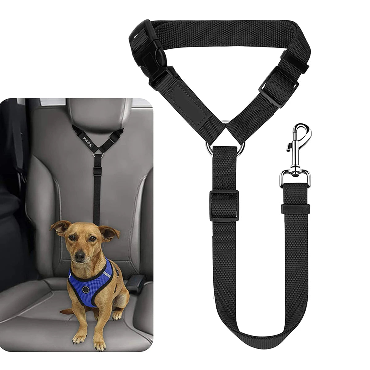 1pc Pet Dog And Cat Seat Belt, Car Headrest Restraint, Adjustable Safety Rope
