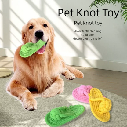 Pet Cotton Rope Slipper Knot Toy For Dogs, Interactive Chew Toy, Teeth Cleaner