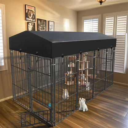 Heavy Duty Kennel, Welded Metal Playpen 64.9”, Large Animal Cage for Outdoor And Indoor Use