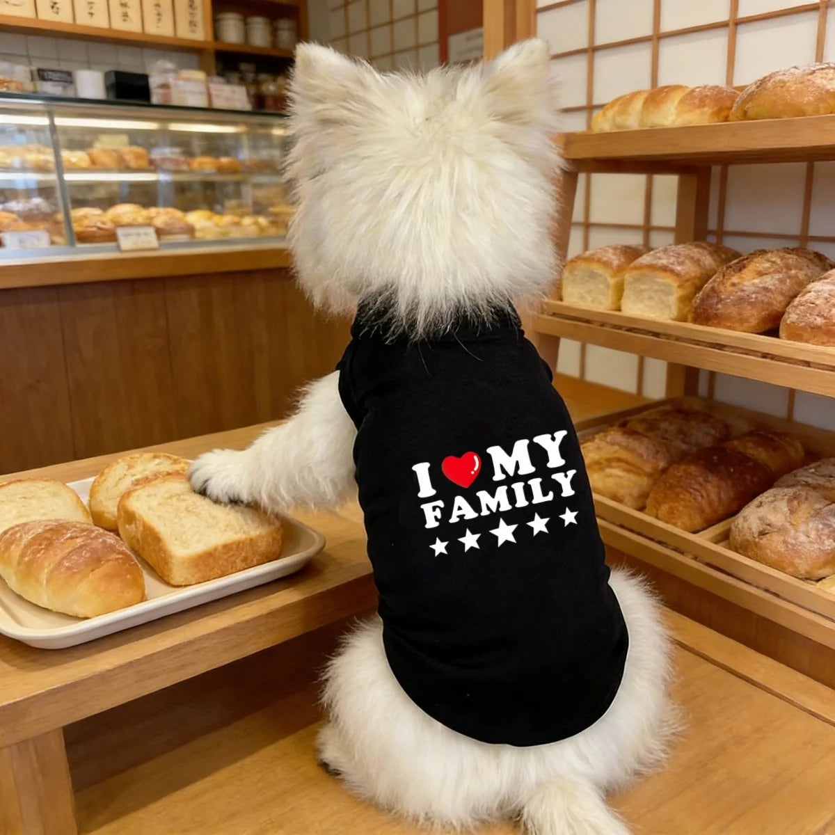 1pc I LOVE MY FAMILY printed pet vest, Spring new classic letters printed pet sleeveless T-shirt,Dogs and Cats