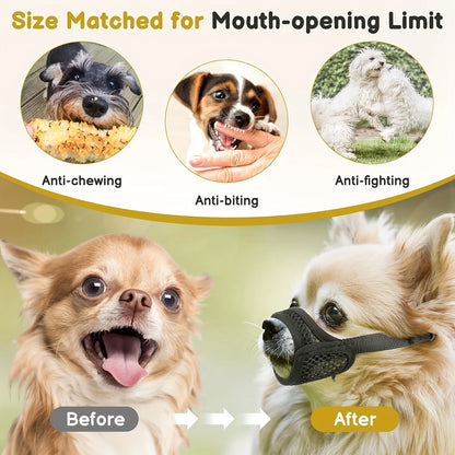 Mesh Muzzle For Short Snout And Small - Medium Dogs, Anti-Biting