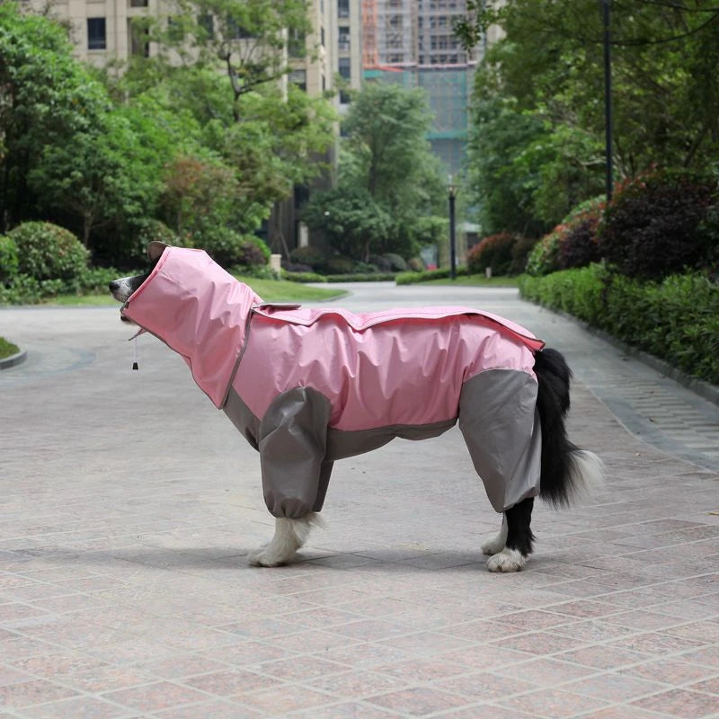 Dog Raincoat Waterproof Hooded Jumpsuit Cloak For Small or Big Dogs