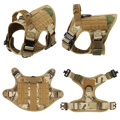 Tactical Dog Harness Leash Set for Large Dogs, Military Harnesses for Training Walking Hunting