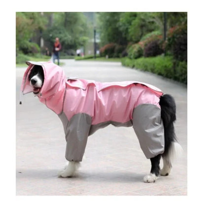Medium - Large Dog Raincoat, Waterproof, Four Corner Hooded Jacket Poncho