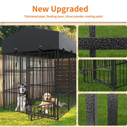 Heavy Duty Kennel, Welded Metal Playpen 64.9”, Large Animal Cage for Outdoor And Indoor Use