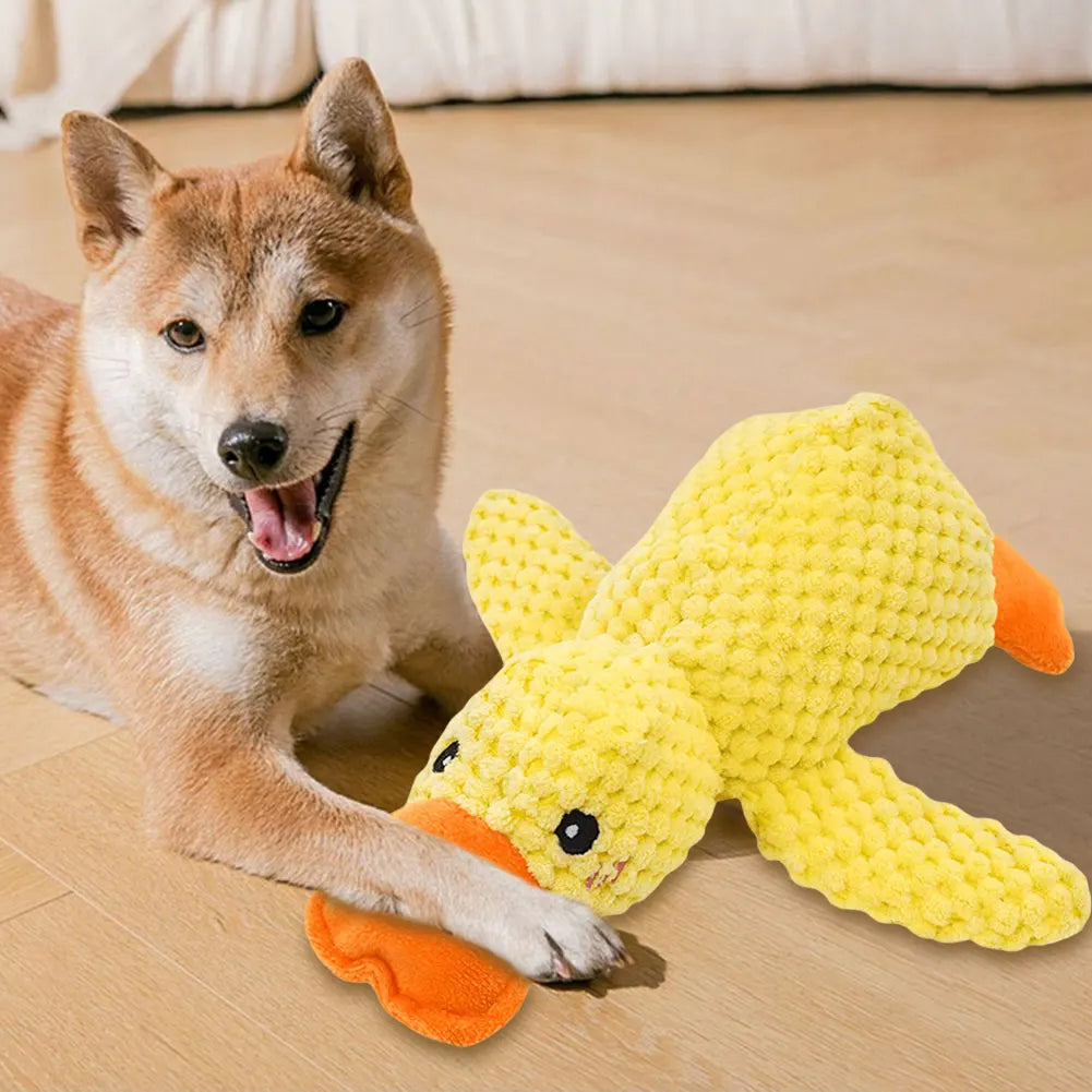 Dog Calming Duck Pet Plush Toy with Quacking Sound, Calming Duck Dog Toy Pillow Toy
