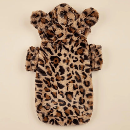 Pet Hoodie For Small & Medium Dogs, Leopard Dog Hoodie With Ears