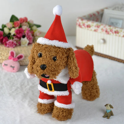 Cute Dog Santa Claus Outfit Christmas Costume for Small Dogs & Cats