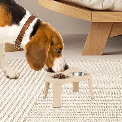 Elevated Dog Feeder, foldable Raised Stand with Double Stainless Steel Food Water Bowls for Small Medium Large Dogs