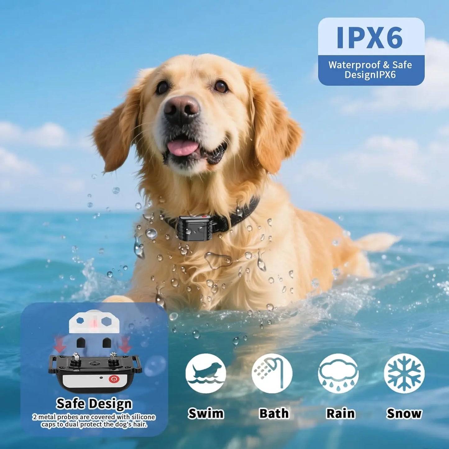 Wireless Dog Fence System, Invisible Fence with Shock/Vibration, Waterproof Adjustable Collar for Outdoor Safety