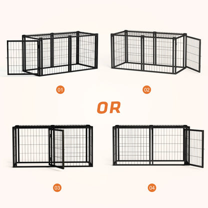 Dog Kennel for Small & Medium Dogs, with Top, Black, 47.2"L x 22"W x 24"H.
