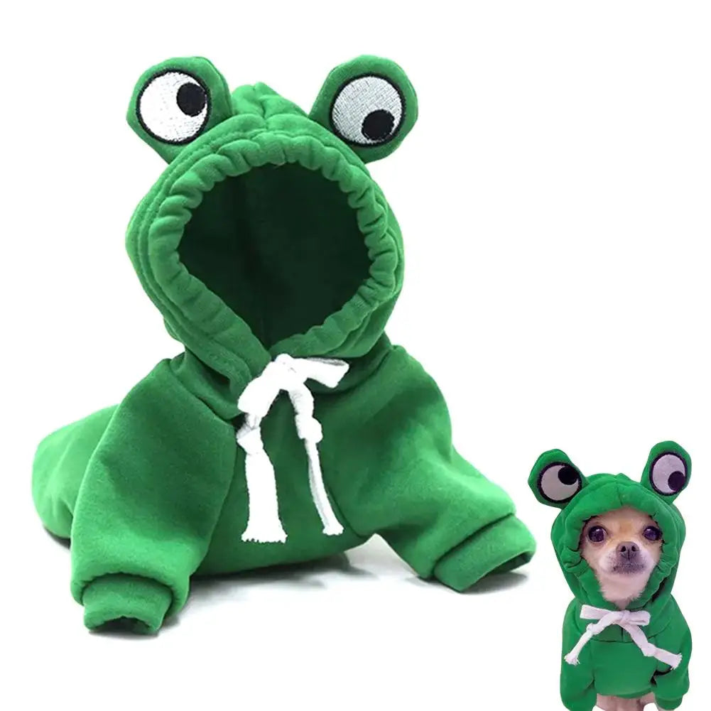 Dog or Cat Green Cute Frog Pet Sweater Pet Dogs Hoodie