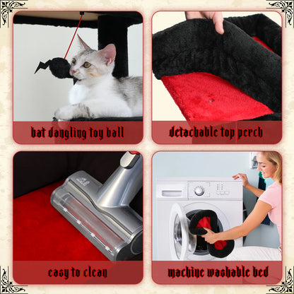 Cat Tree for Indoor Cats 5-Level Cat Tower for Large Cats with Large Hammock Sisal Covered Scratching Posts