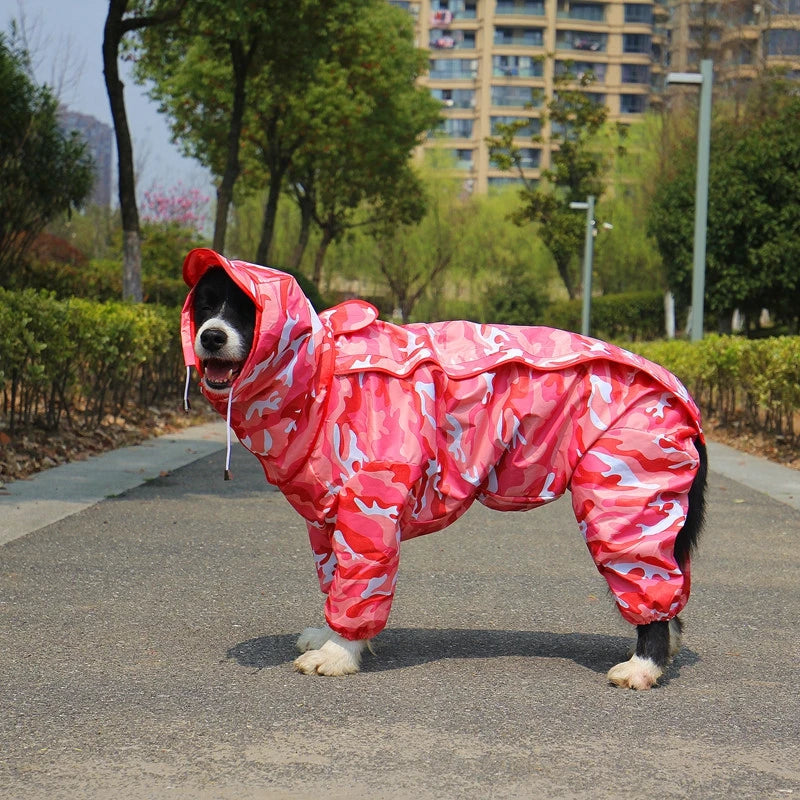 Dog Raincoat Waterproof Hooded Jumpsuit Cloak For Small or Big Dogs