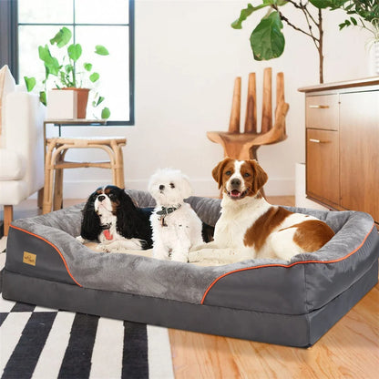Large Orthopedic Dog Bed, Memory Foam, Pet Sofa Couch, Waterproof, Removable Cover
