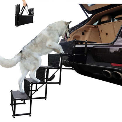 5 Steps Dog Car Ramp for Large Dog Support Up 150 Lbs Foldable Portable Dog Steps