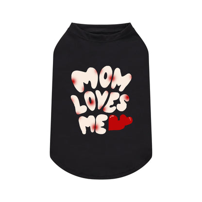 1pc   MOM LOVES ME printed pet  T-shirt, short sleeved, Dogs & Cats