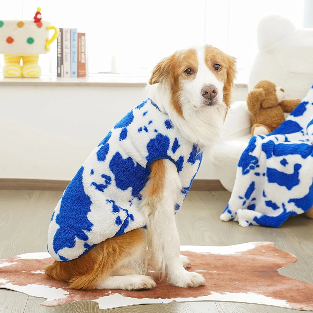 Cute Dog Jacket Soft Fleece Warm For Medium and Large Dogs