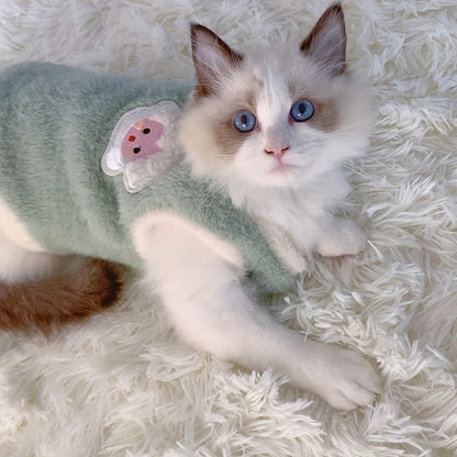 Warm Kitten Clothes for Winter, Sweater Vests
