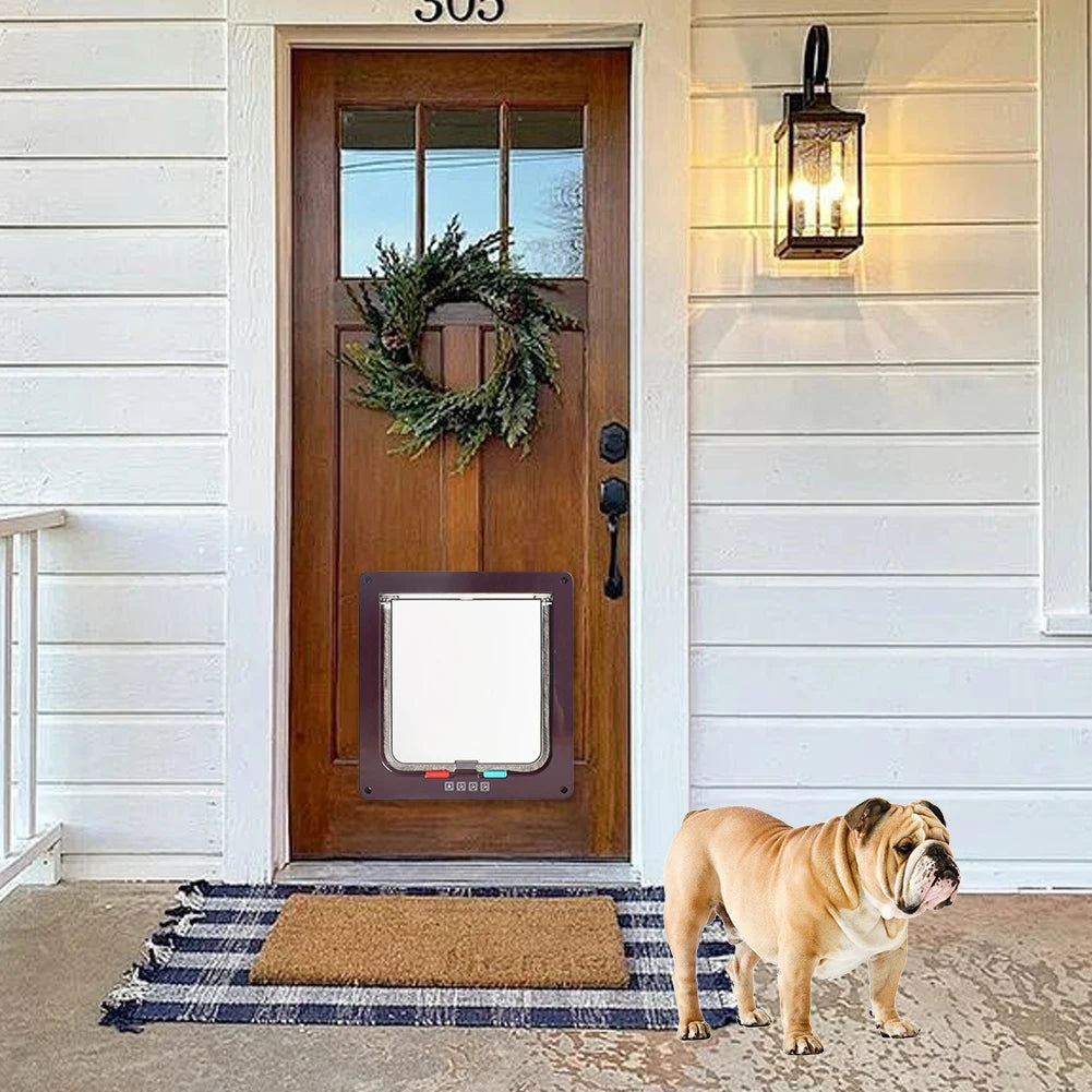 Puppy or Kitten Safety In&out Pet Door with 4 Way Security Lock Dog Cat Flap Door Cat Puppy Safety Gate Pet Doors and Sliding Door