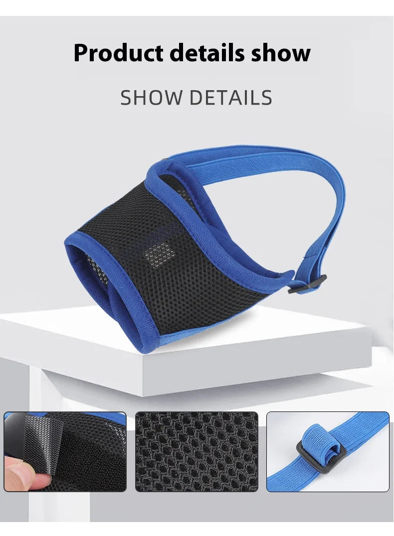 Comfortable Breathable Adjustable Dog Muzzle Anti-Bite, Anti-Eating Pet Muzzle for Small - Large Dogs, Allows Drinking