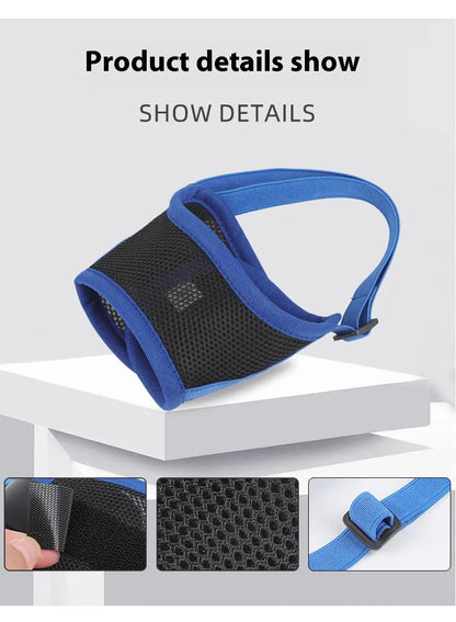 Comfortable Breathable Adjustable Dog Muzzle Anti-Bite, Anti-Eating Pet Muzzle for Small - Large Dogs, Allows Drinking