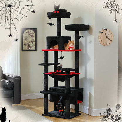 Large Cat Tree and Tower for Indoor Cats With Sisal-Covered Scratching Posts Spacious Hammock Padded Perches and Condos