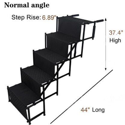 5 Steps Dog Car Ramp for Large Dog Support Up 150 Lbs Foldable Portable Dog Steps