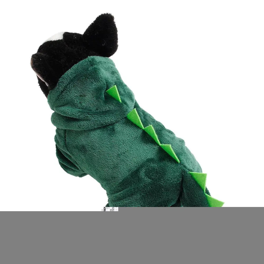 Dog Dinosaur Design Costume or Cat Dog Dinosaur Hoodies Soft And Warm