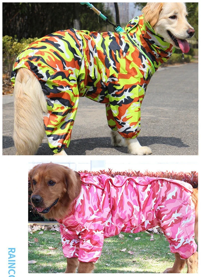Dog Raincoat Waterproof Hooded Jumpsuit Cloak For Small or Big Dogs