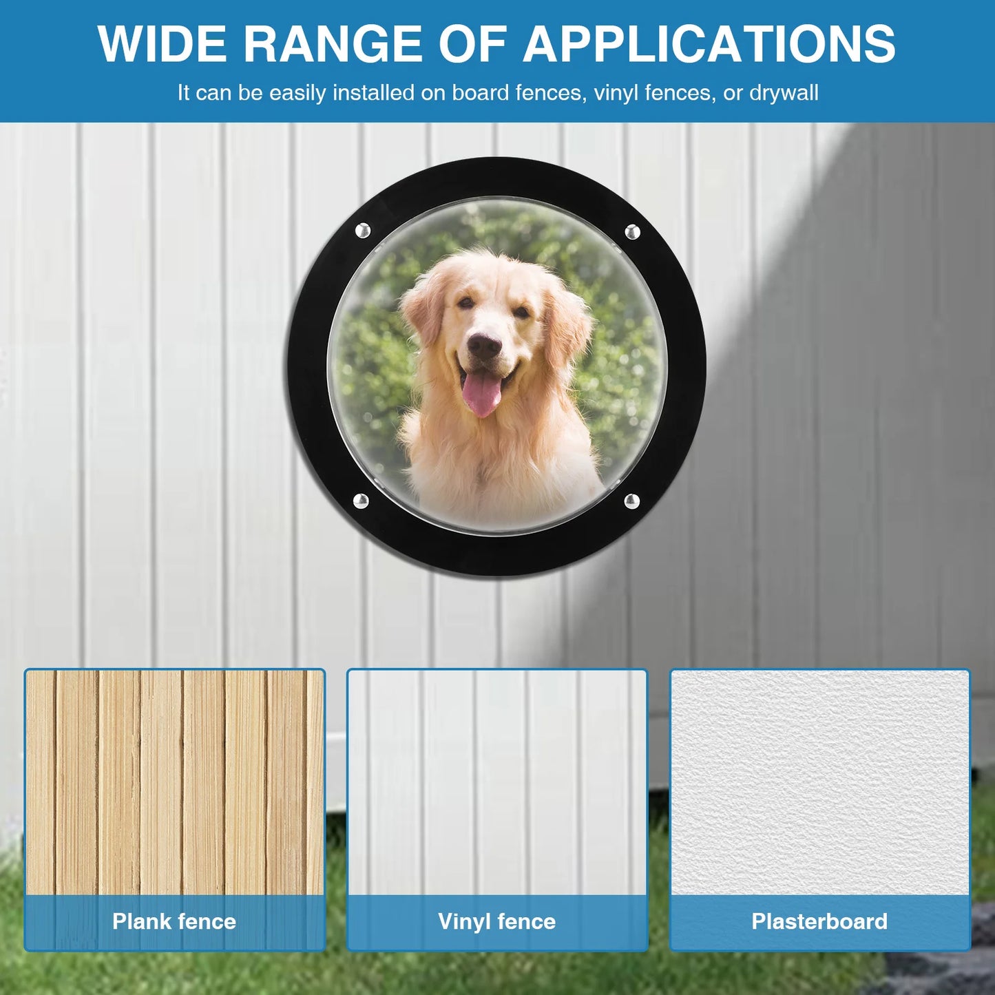 Acrylic Dome Dog Porthole Window Clear View Bubble Peek Window Dog Window for Doggie/Cat