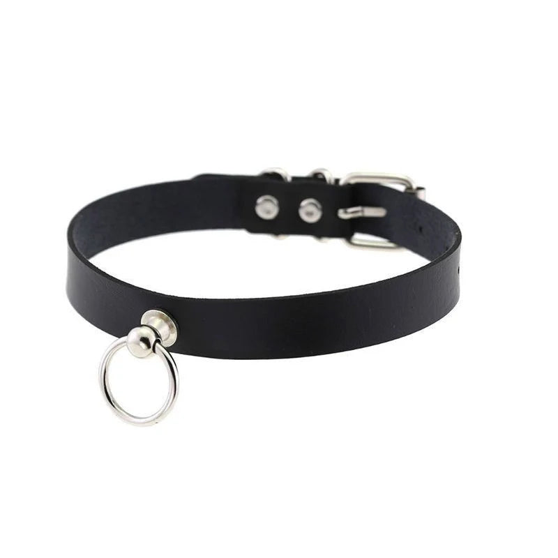 Black Leather Collar