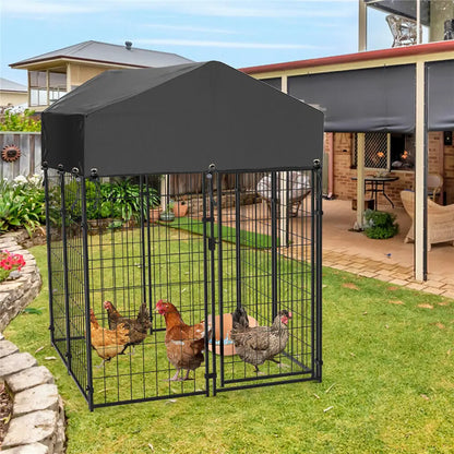 Heavy Duty Kennel, Welded Metal Playpen 64.9”, Large Animal Cage for Outdoor And Indoor Use