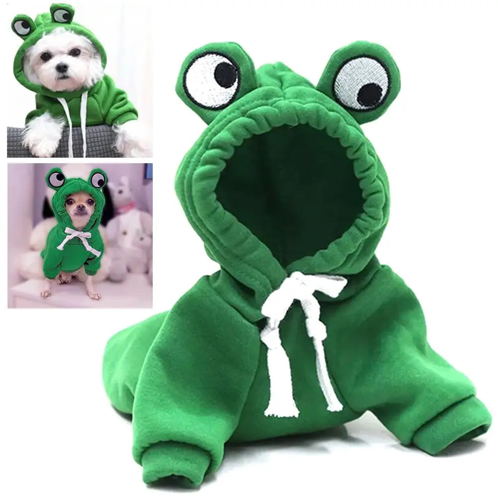 Dog or Cat Green Cute Frog Pet Sweater Pet Dogs Hoodie