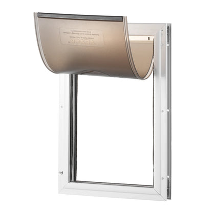 SucceBuy Pet Door Aluminum Frame with Lock and Flap System Weatherproof Doggy Door Easy to Install in Interior or Exterior Doors