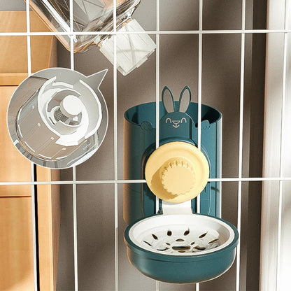 Automatic Pet Bowls Cage Hanging Feeder Dog Water Bottle Food Container Dispenser Bowl for Puppy or Cats