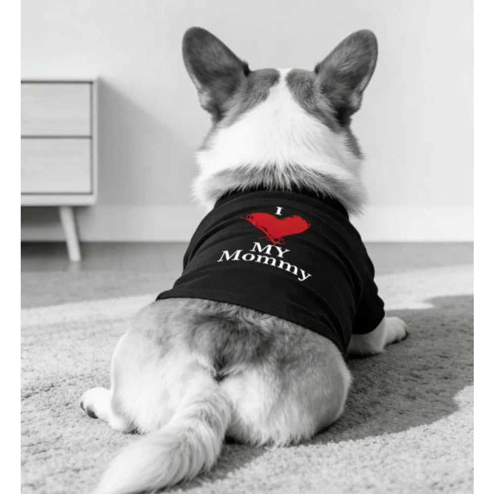 Letter pattern pet T-shirt, daily sportswear, suitable for cats and dogs to wear indoors for leisure walks and vacations