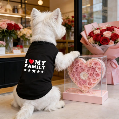 1pc I LOVE MY FAMILY printed pet vest, Spring new classic letters printed pet sleeveless T-shirt,Dogs and Cats