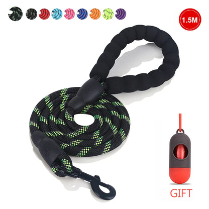 Pet Leash Reflective Strong Dog Leash 1.5M Long with Comfortable Padded Handle