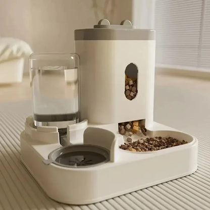 Automatic Feeder Dog Cat Food Bowl With Water Fountain Large Capacity Pet Food Storage Dispenser