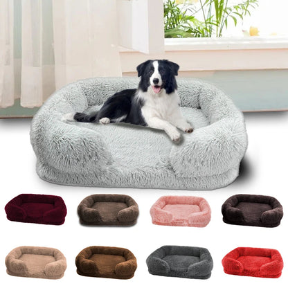 Thickened orthopedic dog bed for large dogs - egg sponge, easy to remove and wash plush cover